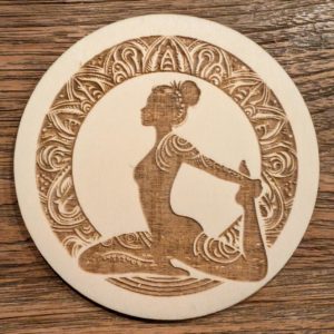 houten onderzetter Yoga pose